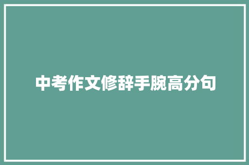 中考作文修辞手腕高分句