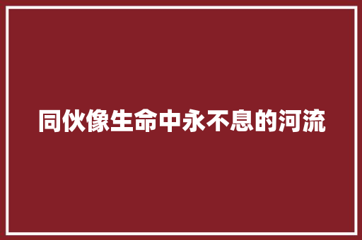 同伙像生命中永不息的河流