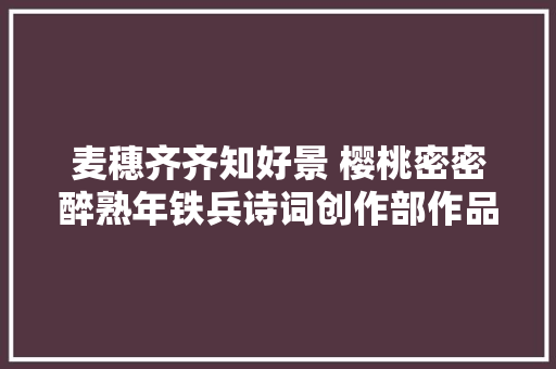 麦穗齐齐知好景 樱桃密密醉熟年铁兵诗词创作部作品汇编