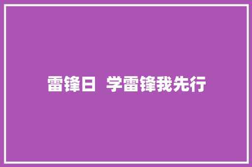 雷锋日  学雷锋我先行