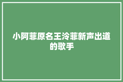 小阿菲原名王泠菲新声出道的歌手