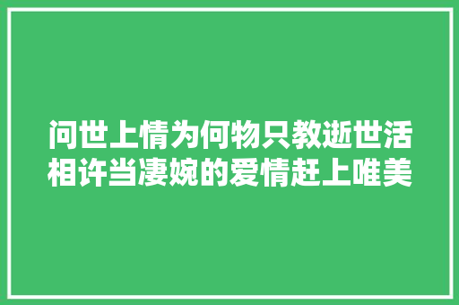 问世上情为何物只教逝世活相许当凄婉的爱情赶上唯美的诵读