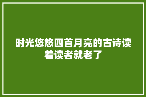 时光悠悠四首月亮的古诗读着读者就老了