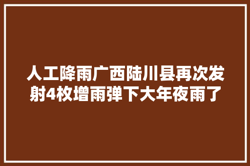 人工降雨广西陆川县再次发射4枚增雨弹下大年夜雨了